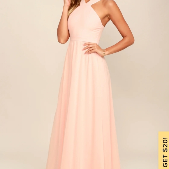 Lulus beige air of romance maxi dress - Picture 1 of 3